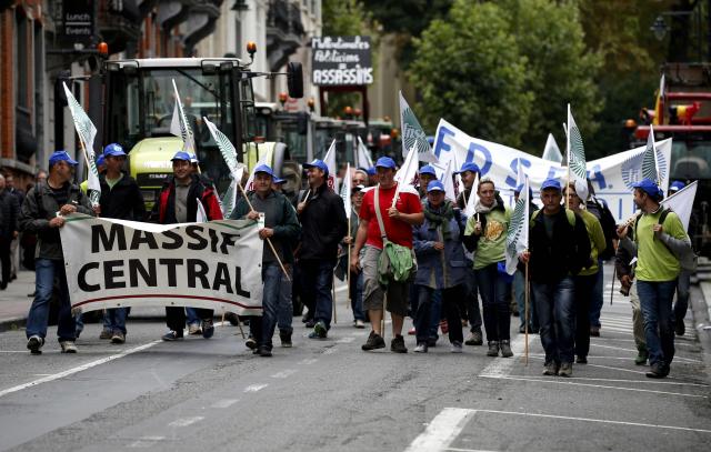 Manifestation des agriculteurs à Bruxelles - tracteurs